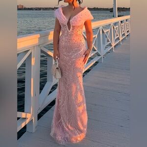 Elegant Pink Evening Gown